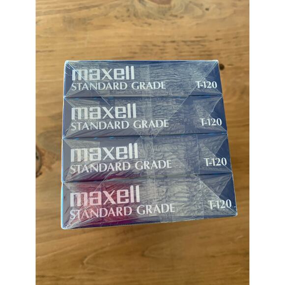 Maxell 6 Hour T-120 4 Pack Blank Standard Grade VHS Tapes Factory Sealed - Picture 7 of 7